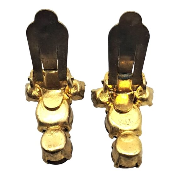 Vintage Rhinestone Jewelry Set Brooch Earrings Purple Aurora Borealis - Picture 8 of 8